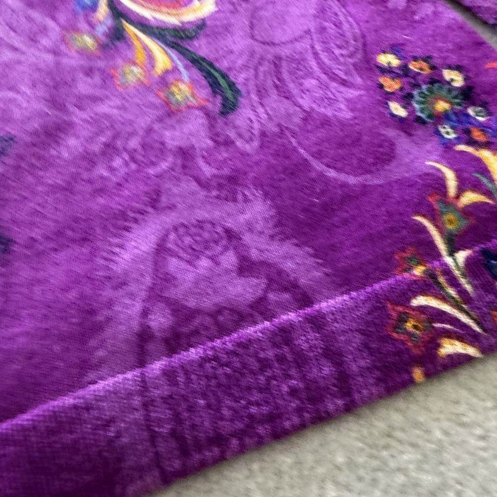 Talbots Merino Wool Purple Paisley Long Sleeve Spring Sweater Womens Medium - Picture 9 of 10